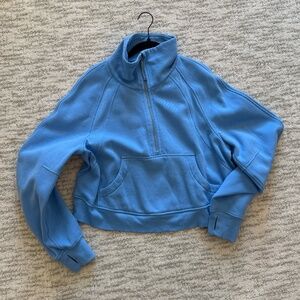 LIKE NEW! Lululemon Scuba Oversized Funnel-Neck Half Zip - Light Blue - M/L